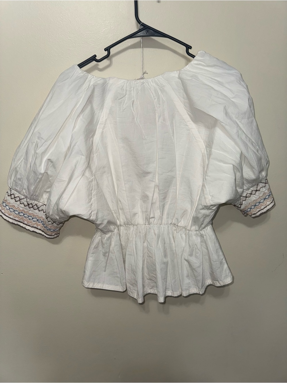 White Where We Met Cotton Button Down Blouse Free People S - Picture 5 of 5